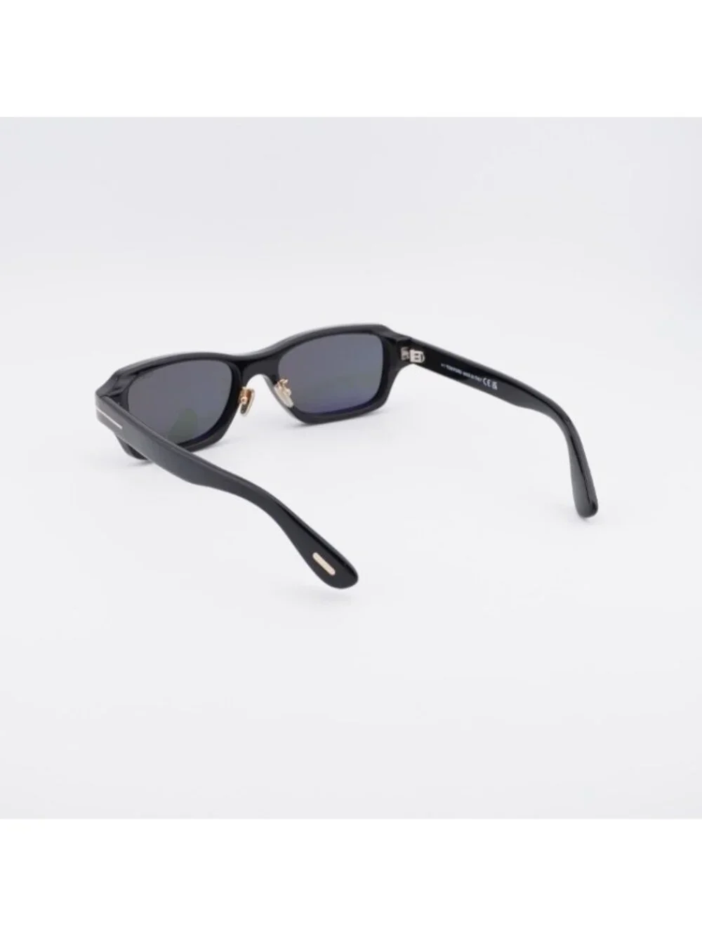 Tom Ford FT1351-D 01A Sunglasses Shiny Black Rectangle Frame, Smoke Lenses
